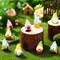 40 Pcs Spring Mini Gnomes Figurine Miniature Spring Gnome Resin Statues Flowers Sunflower Mini Resin Gnomes Table Decor for Summer Tiny Elf Indoor Outdoor Garden Plant Pots
